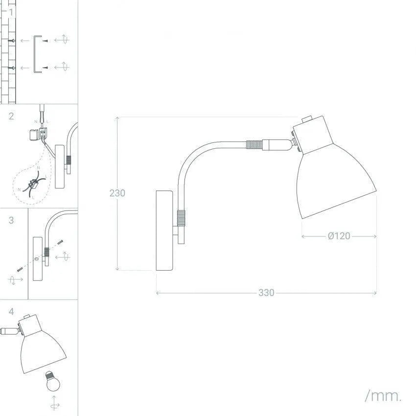 wandlamp groen met stekker led verstelbaar modern e27