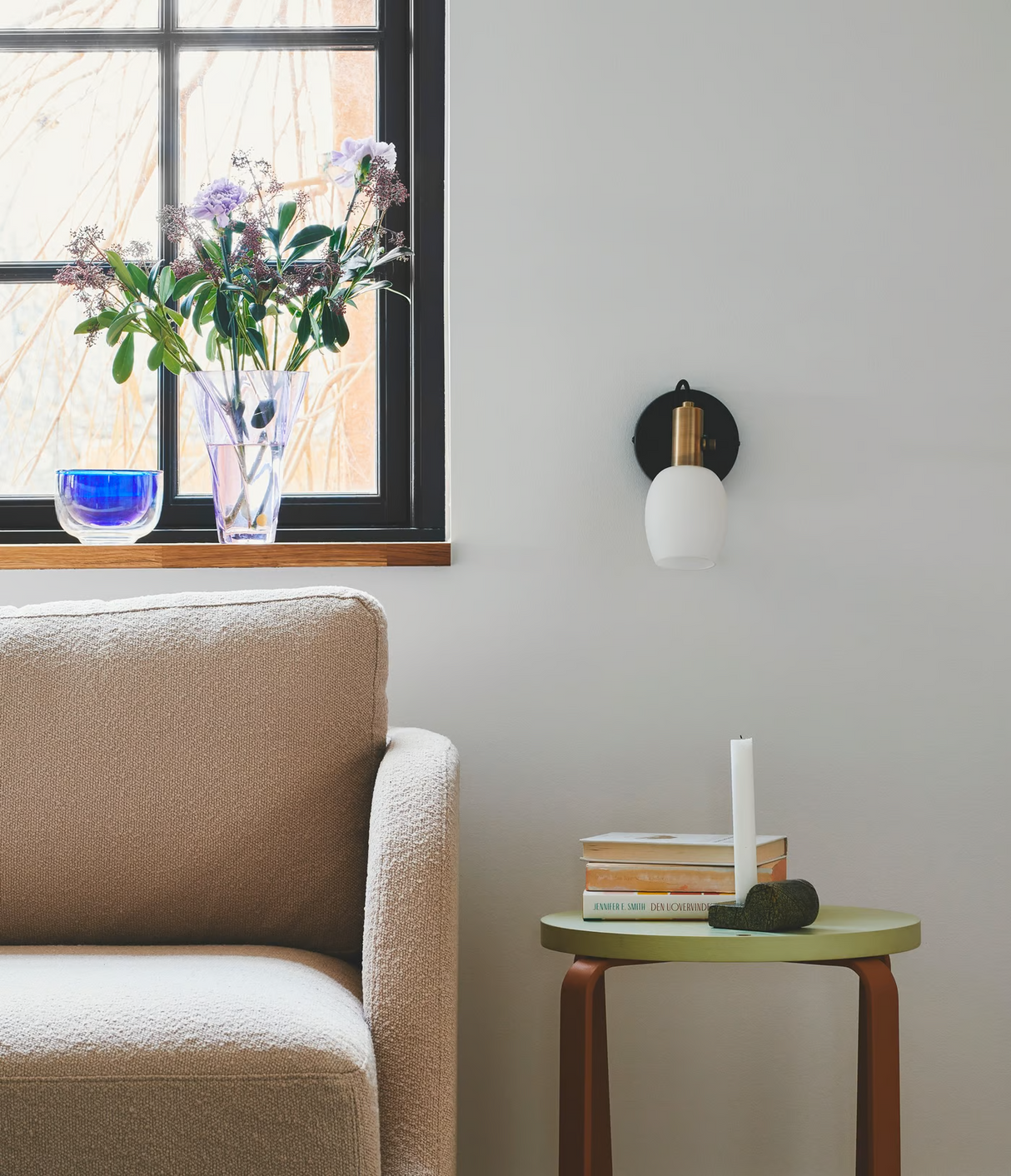 Bed lamp Opaal Glas Arild met stekker en schakelaar