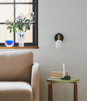 Bed lamp Opaal Glas Arild met stekker en schakelaar