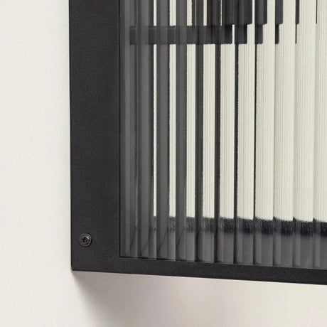 Gevelverlichting zwart met glas en E27 fitting 'Piazza 2' - FOIR