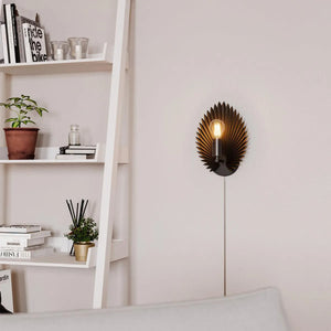 Wandlamp zwart by rydens aruba e27 fitting met stekker