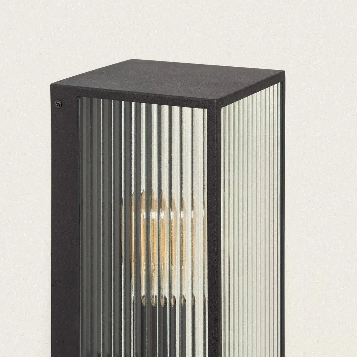 Gevelverlichting zwart met glas en E27 fitting 'Piazza' 44 cm - FOIR