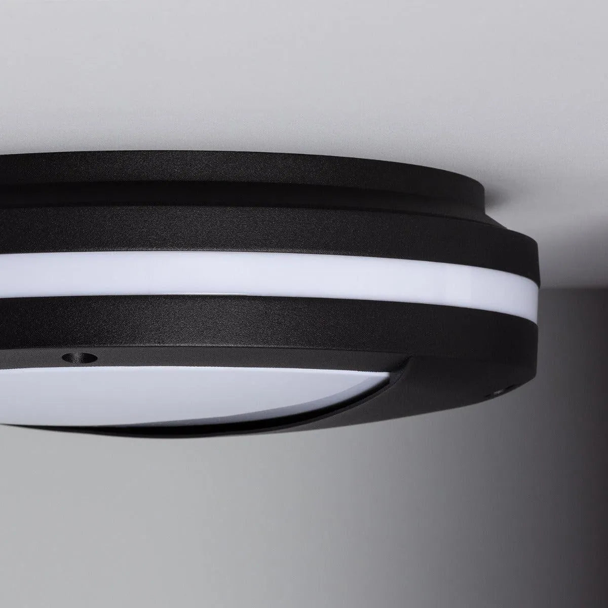 wandlamp rond zwart plafondlamp buiten