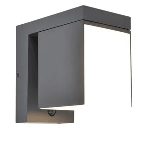 Buitenlamp hybride solar + 220v Prima donkergrijs LED en sensor 16 cm - FOIR