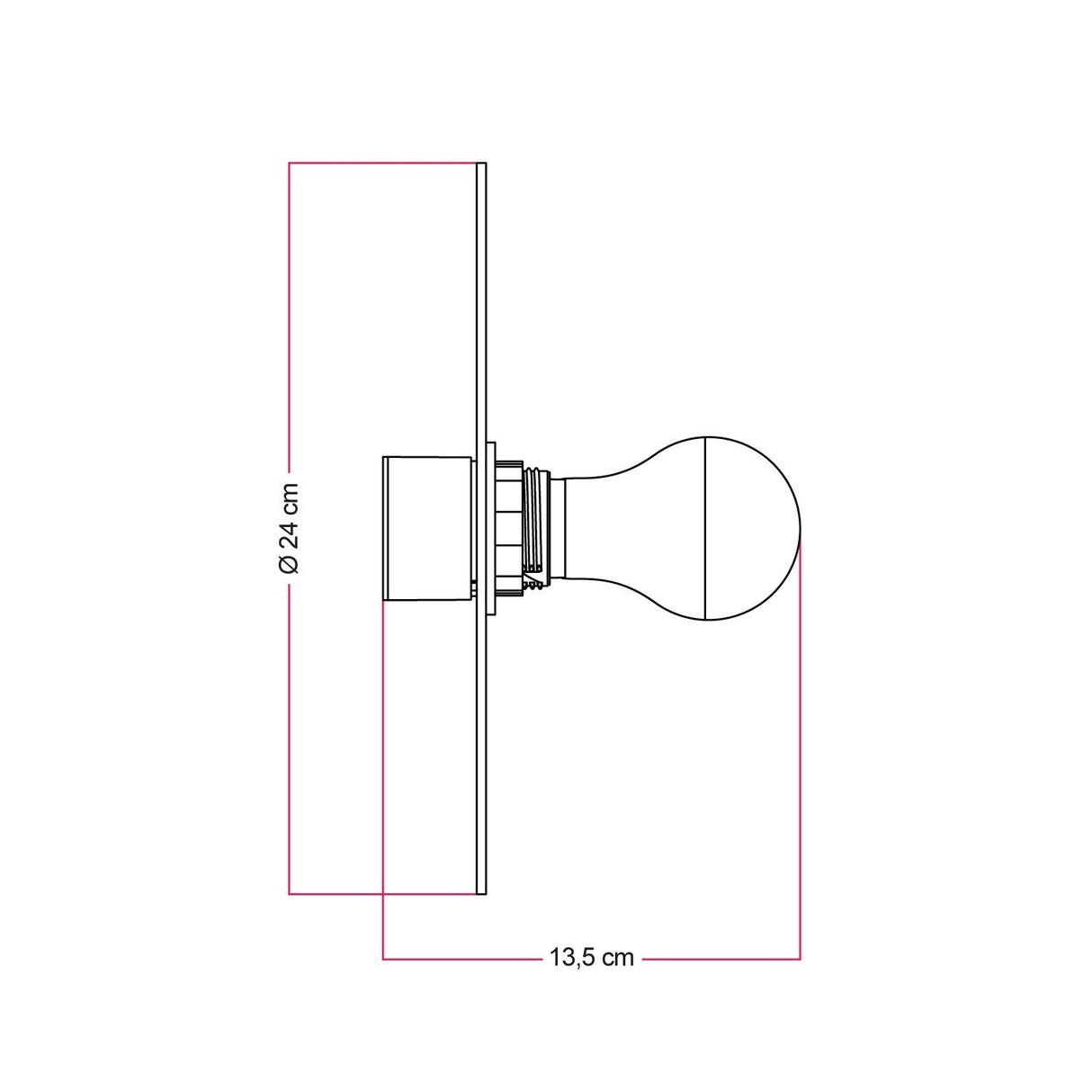 Wandlamp retro rond reflector design IP44