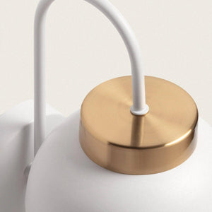Wandlamp retro opaal glas 'Gare' wit met stekker - FOIR