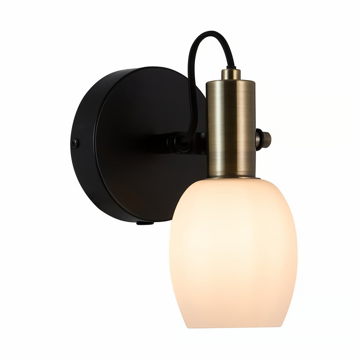 Bed lamp Opaal Glas Arild met stekker en schakelaar