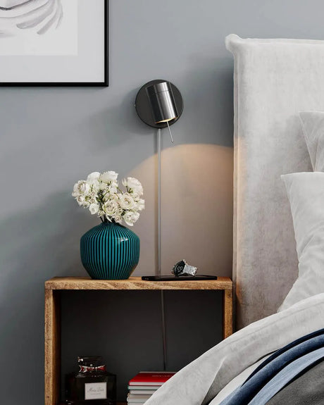 Zwarte wandlamp met dimmer en gu10 lamp by rydens correct