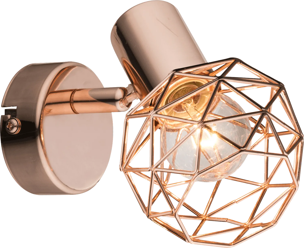 Wandlamp koper xara e14 fitting verstelbaar 