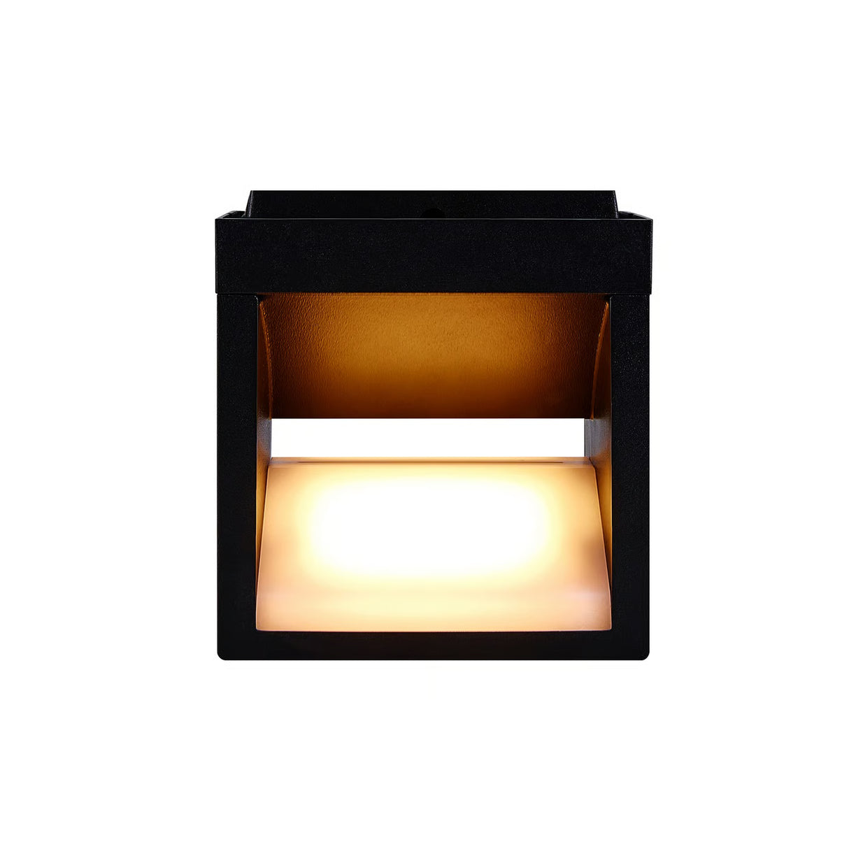 Buitenlamp zwart vierkant metaal 'Rivo' 10cm