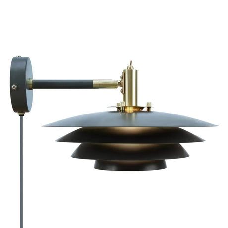 Wandlamp zwart met stekker en schakelaar Nordlux Bretagne