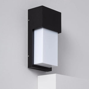 Buitenlamp voordeur zwart vierkant