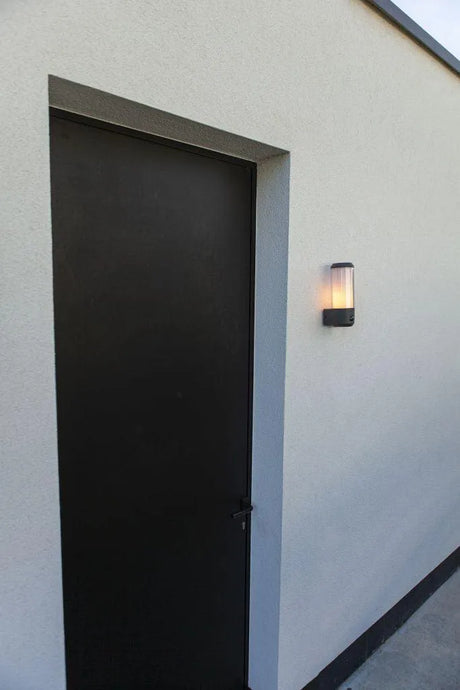 Lutec heros wandlamp met sensor en e27 fitting design 5288202118 6939412014920 donkergrijs grijs 