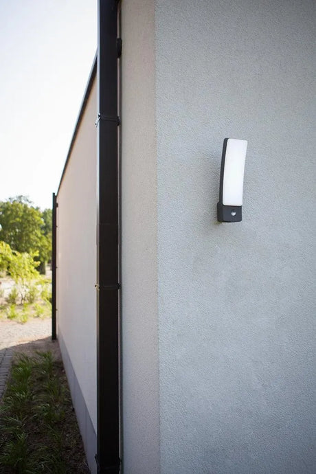 Buitenlamp zwart met sensor gevel verlichting voordeur wit 