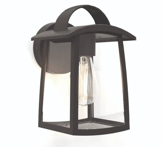 Buitenlamp glas zwart voordeur 'Kelsey' E27 fitting vintage design - FOIR