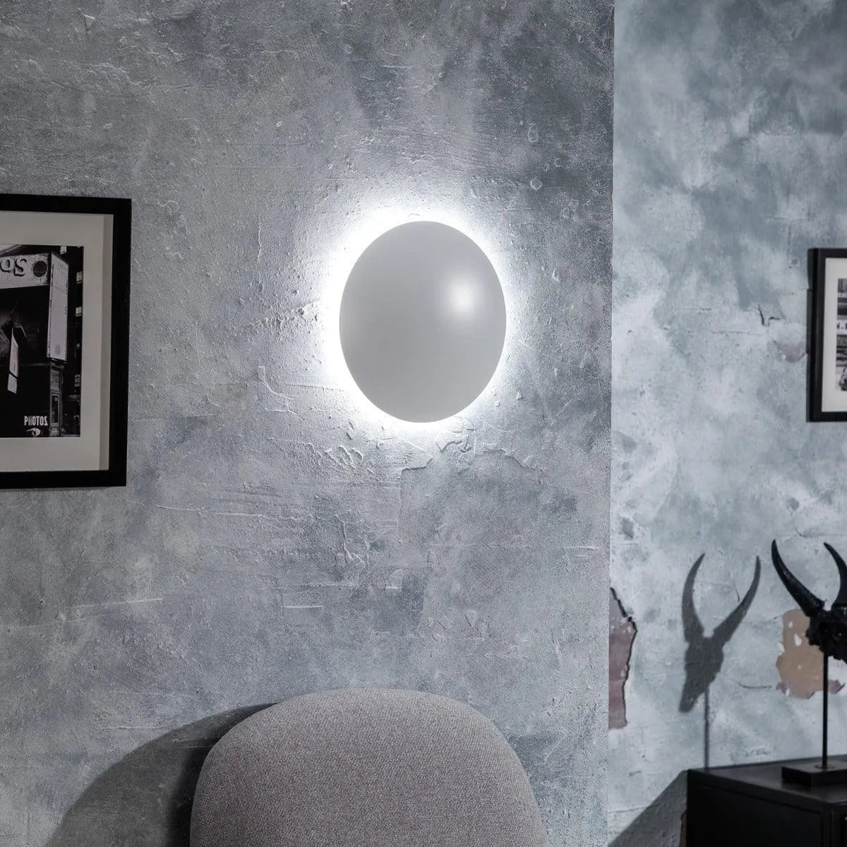 Wandlamp wit 'Ayla' groot rond led modern 260mm - FOIR