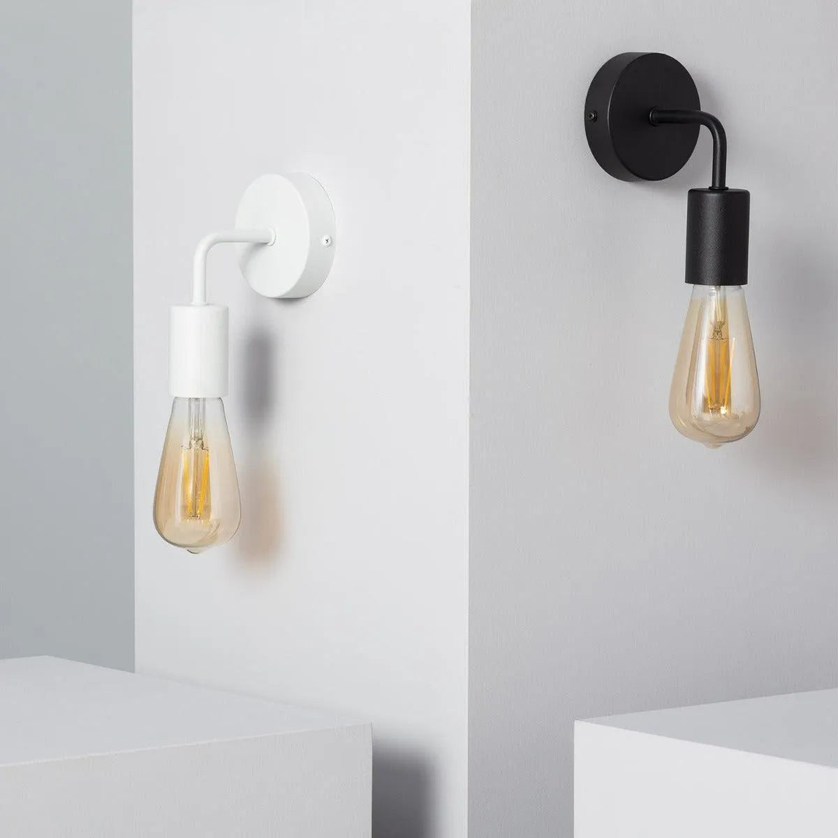 Wandlamp modern 'Jay' e27 fitting modern hoek lamp zwart - FOIR