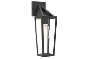 Buitenlamp metaal zwart voordeur 'Pine' e27 fitting vierkant glas 40 cm - FOIR