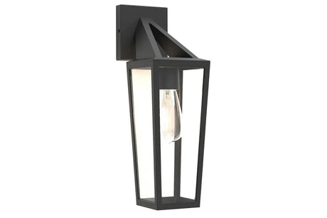Buitenlamp metaal zwart voordeur 'Pine' e27 fitting vierkant glas 40 cm - FOIR