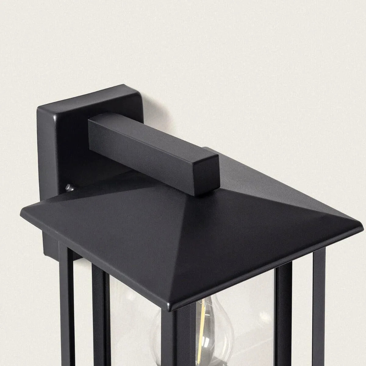 Buitenlamp zwart glas e27 fitting