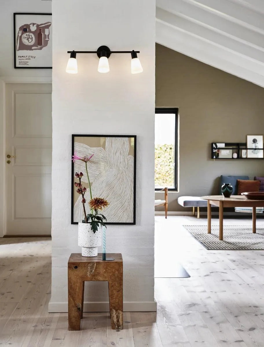 Wandlamp zwart glazen kappen verstelbaar e14 fittingen nordlux cole