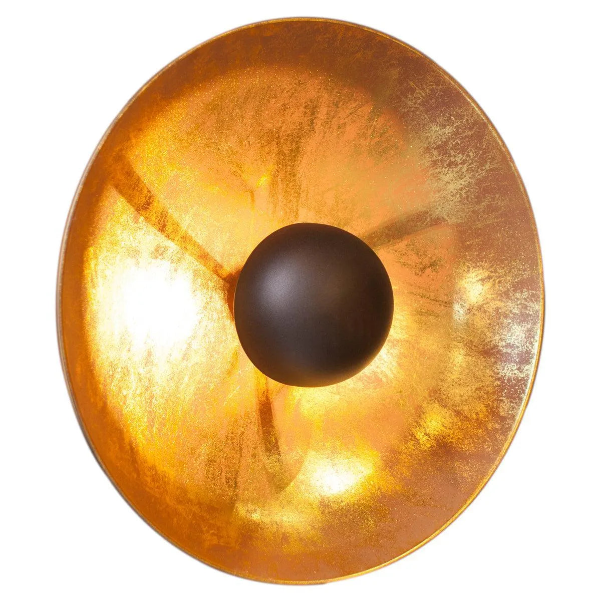 Wandlamp rond zwart goud industrieel by rydens captain