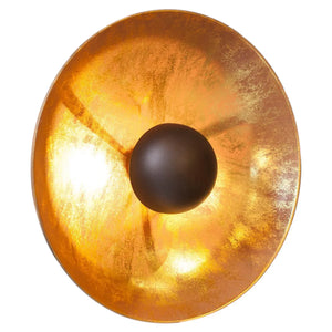 Wandlamp rond zwart goud industrieel by rydens captain