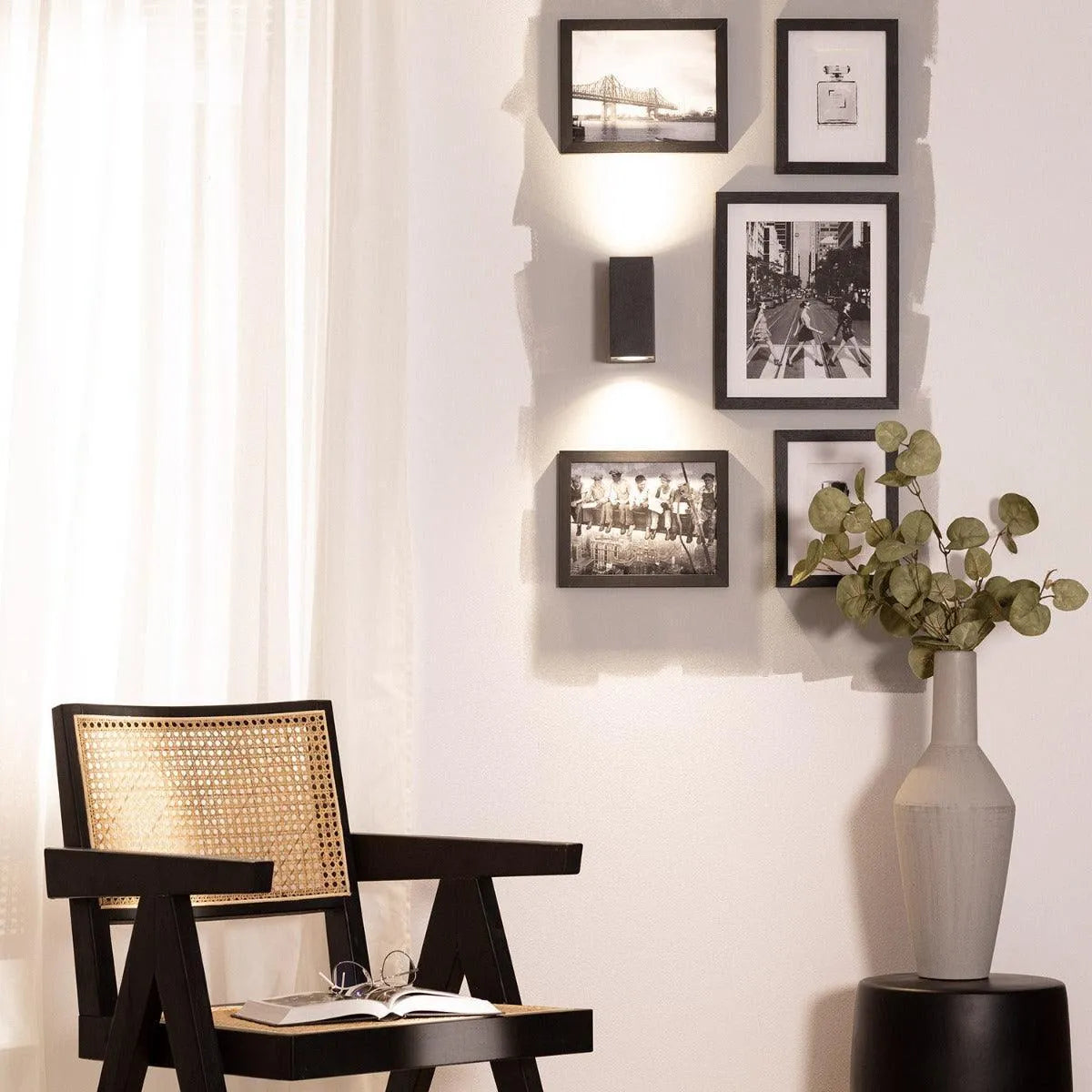 Up en down buiten verlichting zwart vierkant led lamp