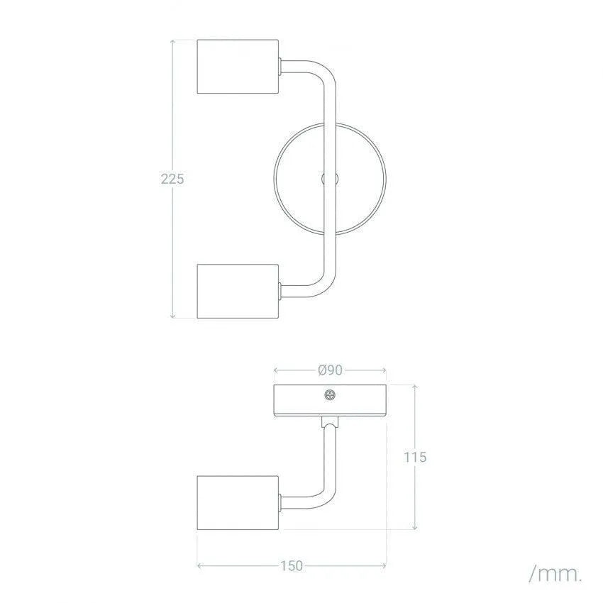 Wandlamp zwart design e27 fitting 