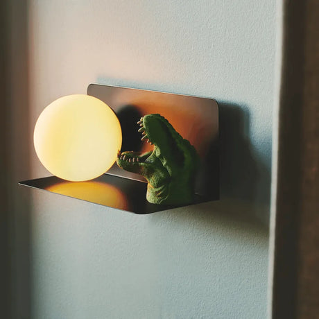 Zwarte wandlamp opaalglas met plankje Nordlux Lilibeth - FOIR