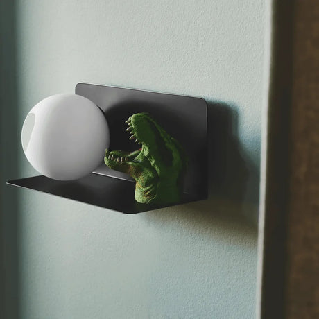 Zwarte wandlamp opaalglas met plankje Nordlux Lilibeth - FOIR