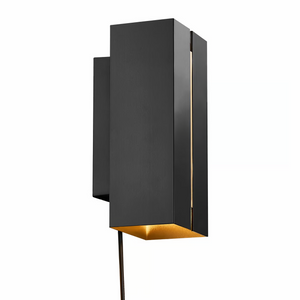 Wandlamp zwart vierkant 'Curtiz' zwart 3-stap dimmer 4.5W