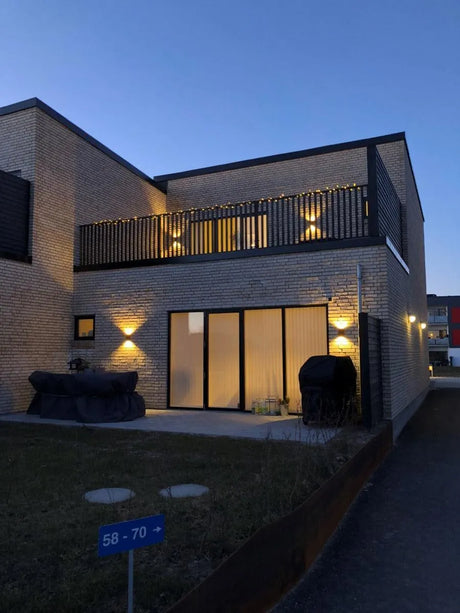 Buitenlamp zwart led 'Rold' warm wit up down zwart metaal - FOIR