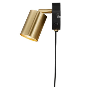 Messing leeslamp wandlamp zwart 'Explore' Nordlux GU10 verstelbaar modern 80mm - FOIR