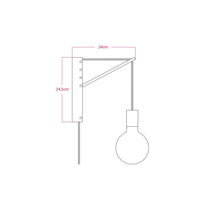 Wandlamp hout met stekker E27 (zonder lamp)