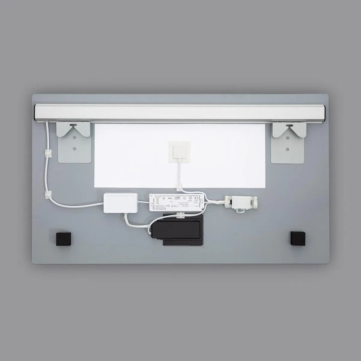 Spiegel badkamer met verwarming led lamp breed