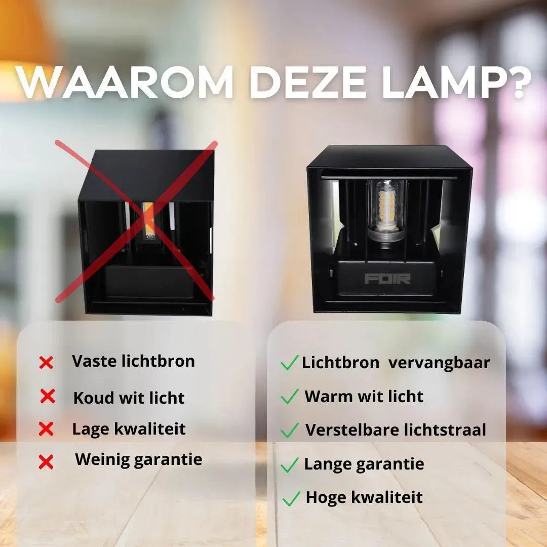 Wandlamp zwart 'Ace' 2700k warm wit verstelbaar - FOIR