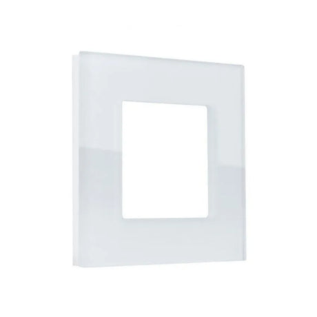 Wit stopcontact frame van glas
