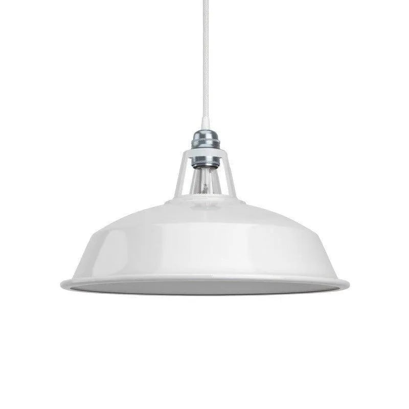 Retro hanglamp wit rond 400mm 