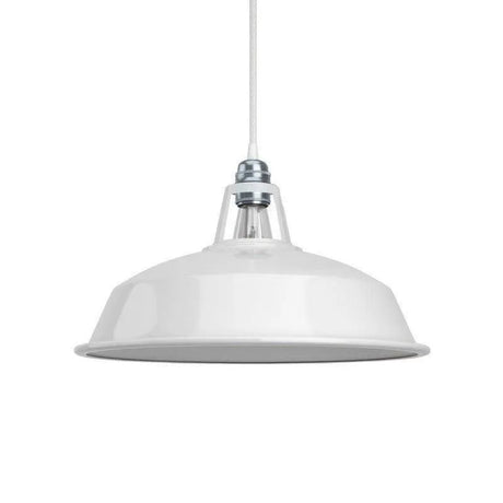 Retro hanglamp wit rond 400mm 