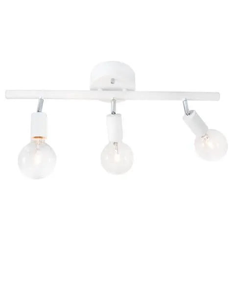 Mat witte plafondlamp met 3 verstelbare E27 fittingen By Rydens Row - FOIR