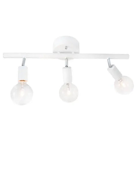Mat witte plafondlamp met 3 verstelbare E27 fittingen By Rydens Row - FOIR