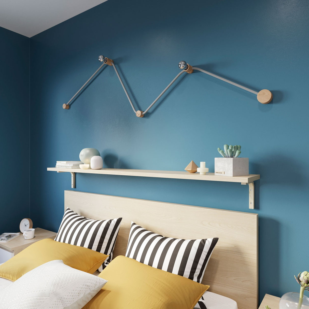 Wandlamp Design Hout 2x E27 3M snoer