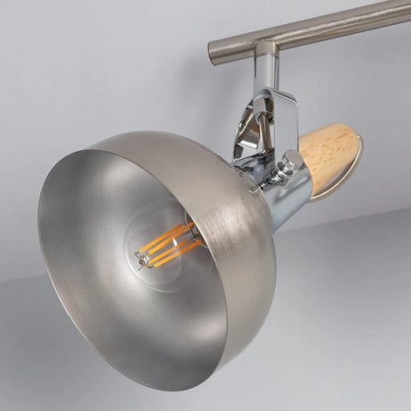 Plafondspot zilver recht 'Omar' modern 3 spots e14 fitting verstelbaar zilver - FOIR