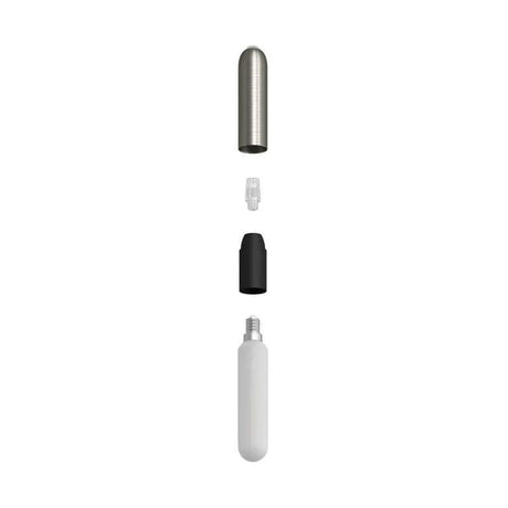 Fitting lamp titanium e14 glad metaal smal lamphouder - FOIR
