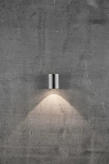 Buitenlamp gevelverlichting stainless steel up & downlighter 'Canto 2' Nordlux LED 2x6W warm wit - FOIR
