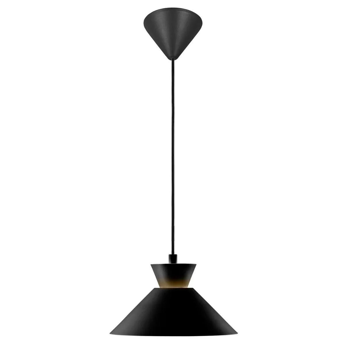 Hanglamp met kleine kap en ingebouwde E27 fitting metaal dial 25 zwart