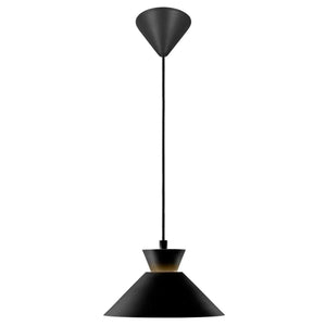 Hanglamp met kleine kap en ingebouwde E27 fitting metaal dial 25 zwart