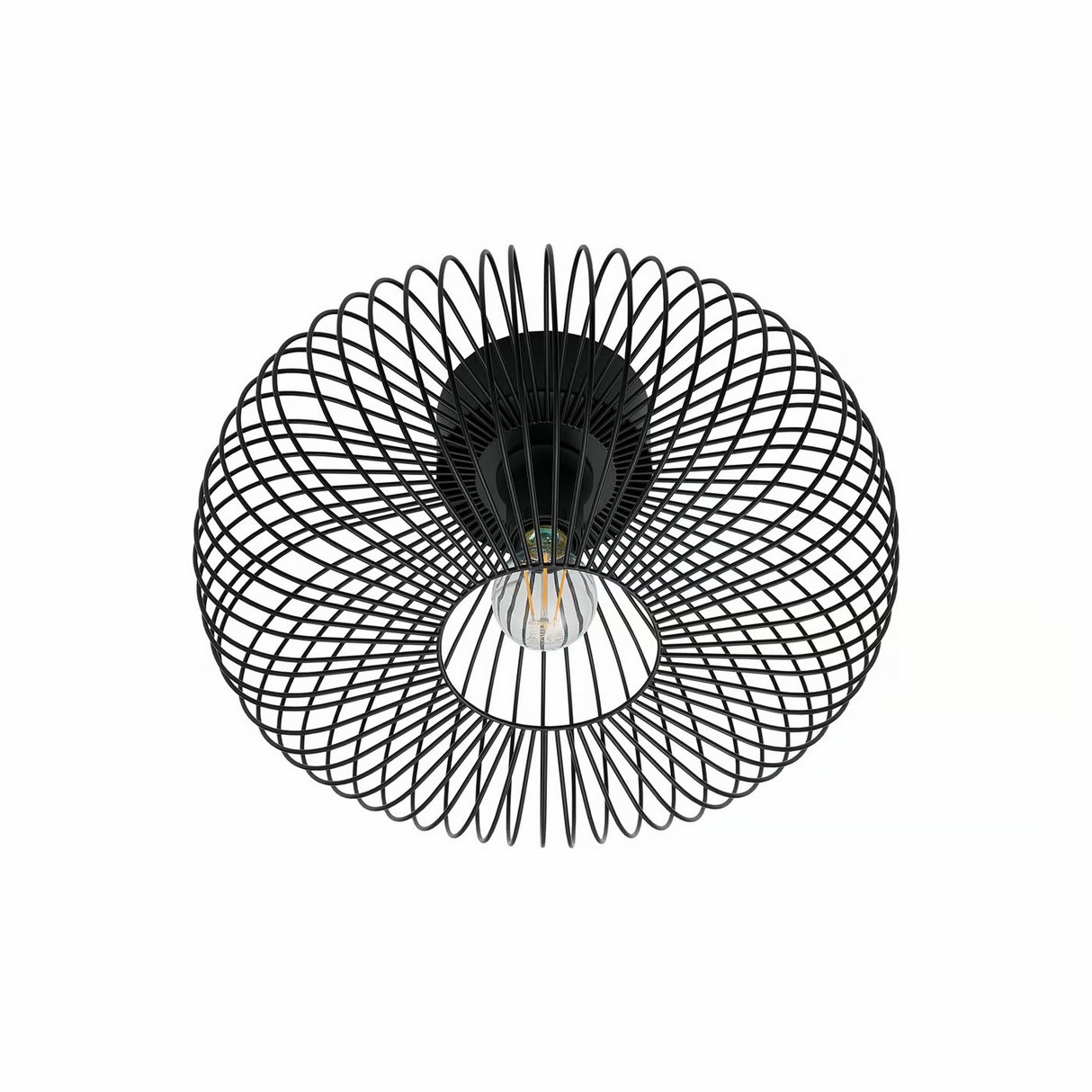 Plafondlamp Beroni rond metaal zwart