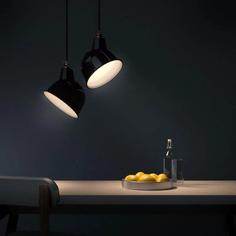 Lampenkap industrieel e27 fitting zwart wit modern